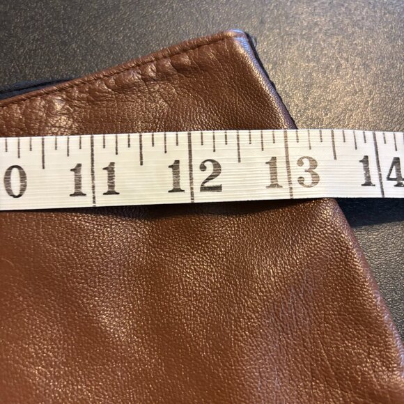 Cache Genuine Leather Pants Brown & Black Women’s Size 4 Straight Leg - Picture 8 of 12